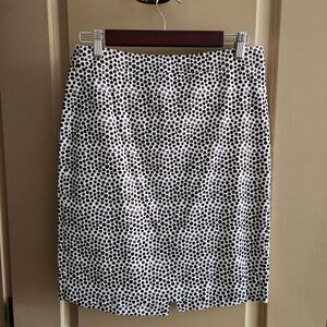 J. Crew Stretch Polka Dot Pencil Skirt - Black/White - Size 4